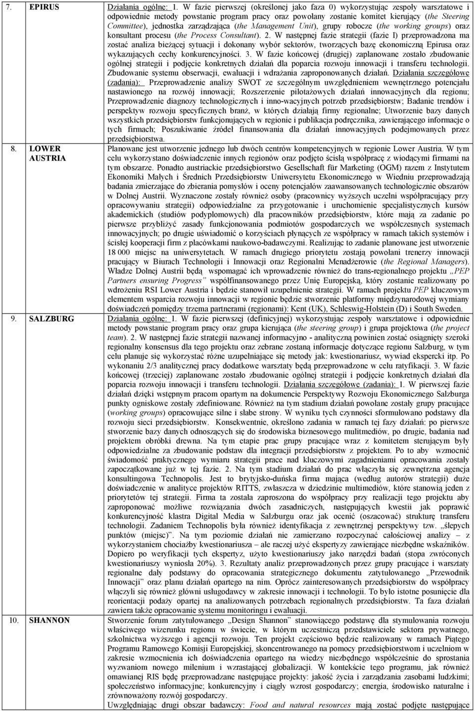 zarządzająca (the Management Unit), grupy robocze (the working groups) oraz konsultant procesu (the Process Consultant). 2.