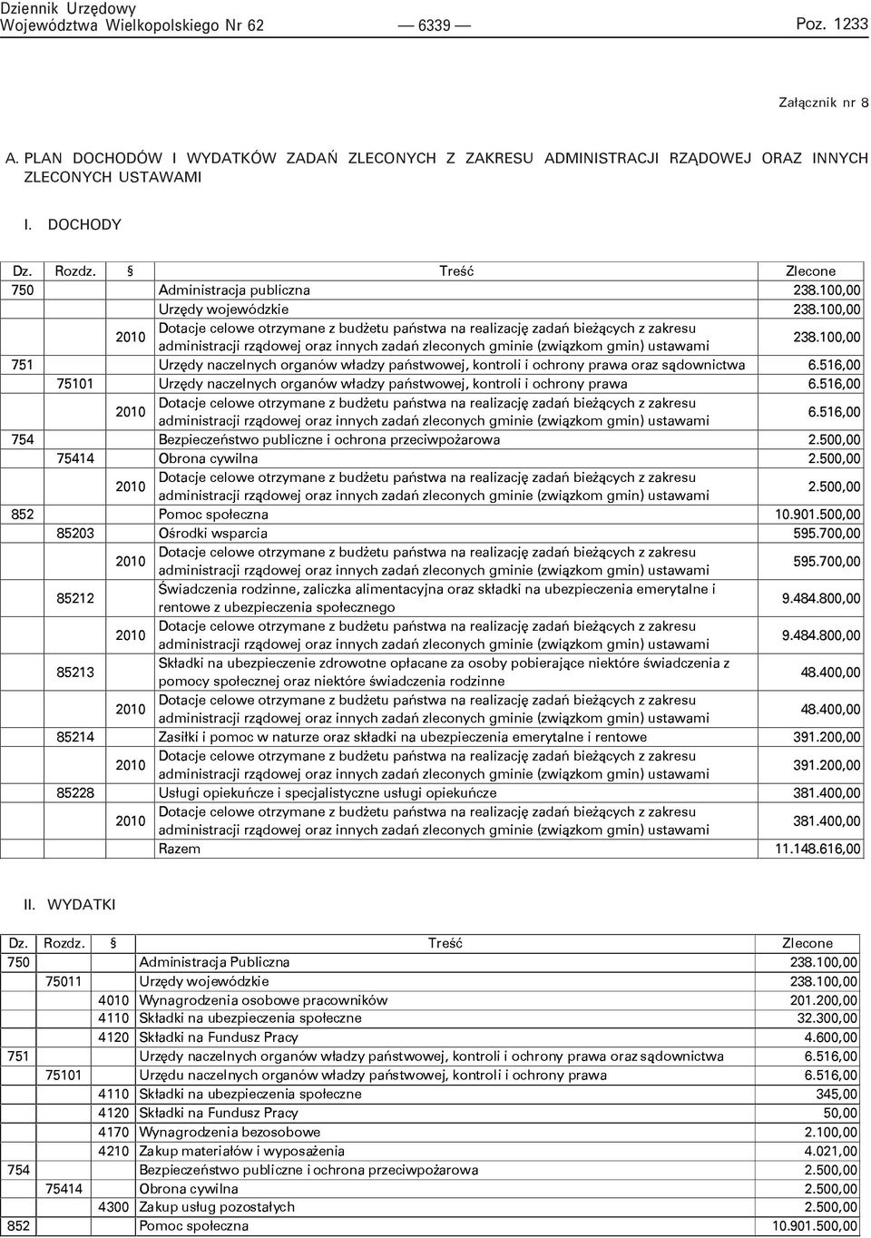 ADMINISTRACJI RZ DOWEJ ORAZ INNYCH ZLECONYCH USTAWAMI I.