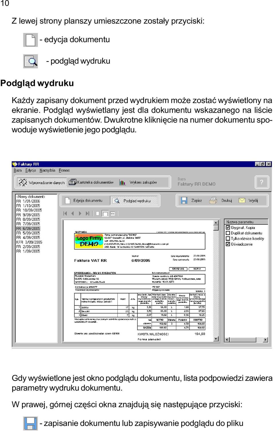 Dwukrotne klikniêcie na numer dokumentu spowoduje wyœwietlenie jego podgl¹du.