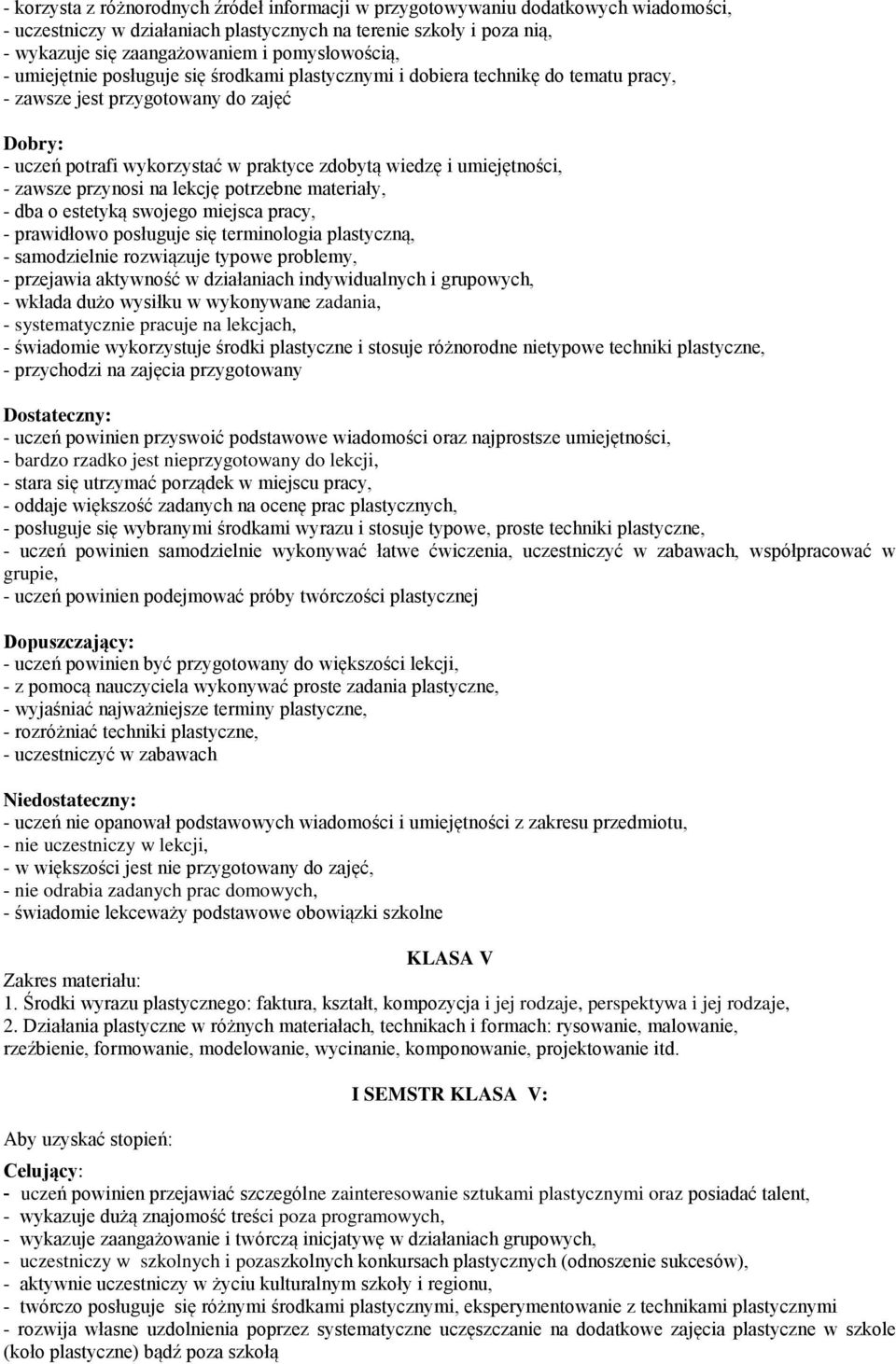 Działania plastyczne w różnych materiałach, technikach i formach: rysowanie, malowanie, rzeźbienie, formowanie, modelowanie, wycinanie,