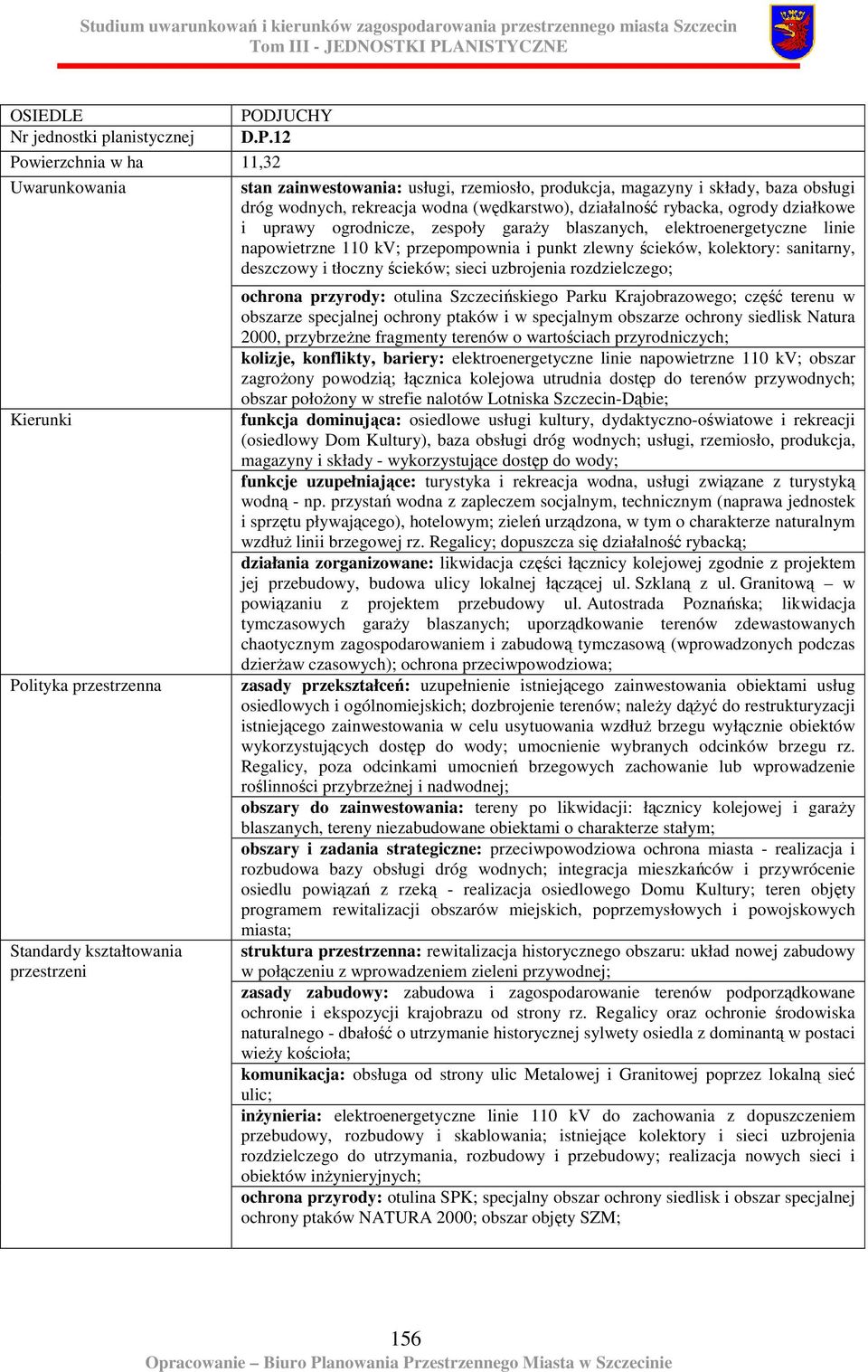 uprawy ogrodnicze, zespoły garaŝy blaszanych, elektroenergetyczne linie napowietrzne 110 kv; przepompownia i punkt zlewny ścieków, kolektory: sanitarny, deszczowy i tłoczny ścieków; sieci uzbrojenia