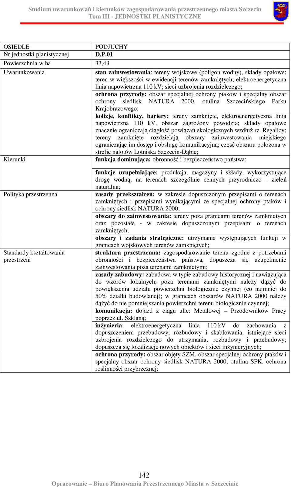 sieci uzbrojenia rozdzielczego; ochrona przyrody: obszar specjalnej ochrony ptaków i specjalny obszar ochrony siedlisk NATURA 2000, otulina Szczecińskiego Parku Krajobrazowego; kolizje, konflikty,