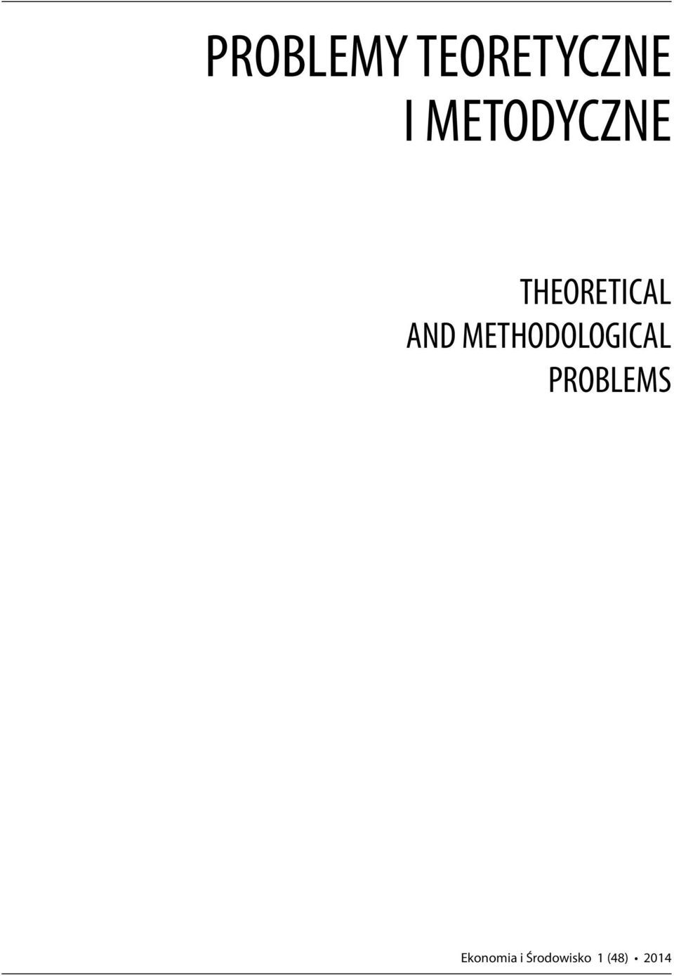 METHODOLOGICAL PROBLEMS