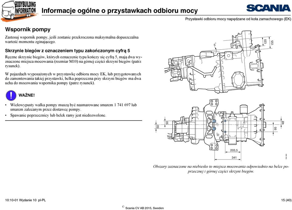 części skrzyni biegów (patrz rysunek).