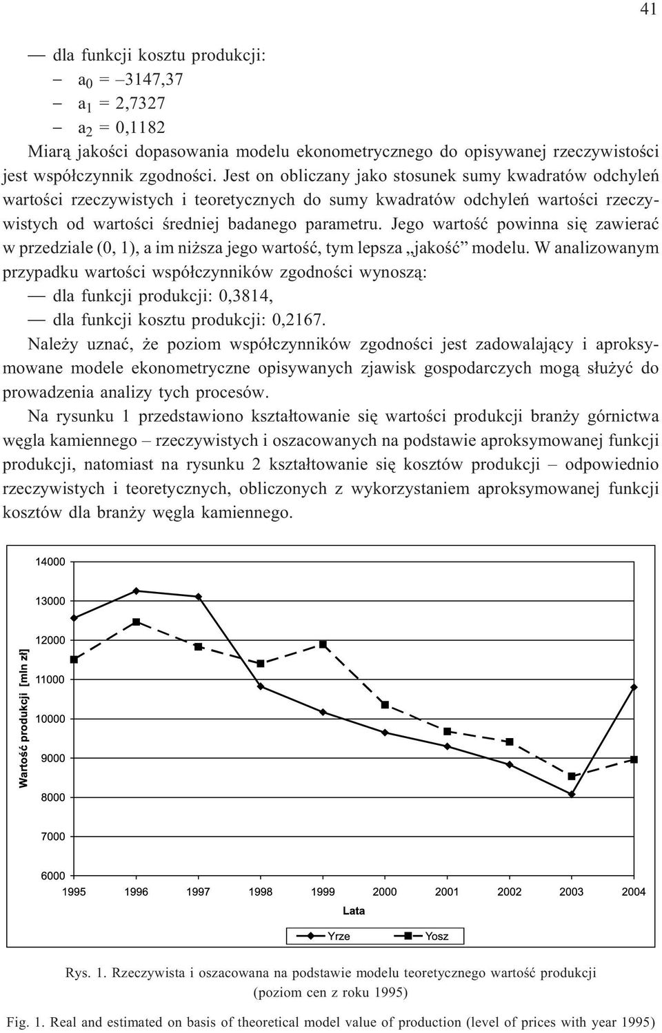 Jego wartoœæ powinna siê zawieraæ w przedziale (0, 1), a im ni sza jego wartoœæ, tym lepsza jakoœæ modelu.