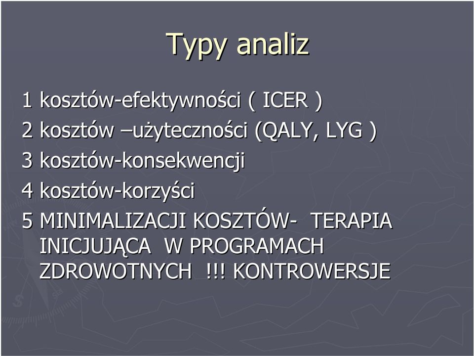 konsekwencji 4 kosztów-korzy korzyści 5 MINIMALIZACJI