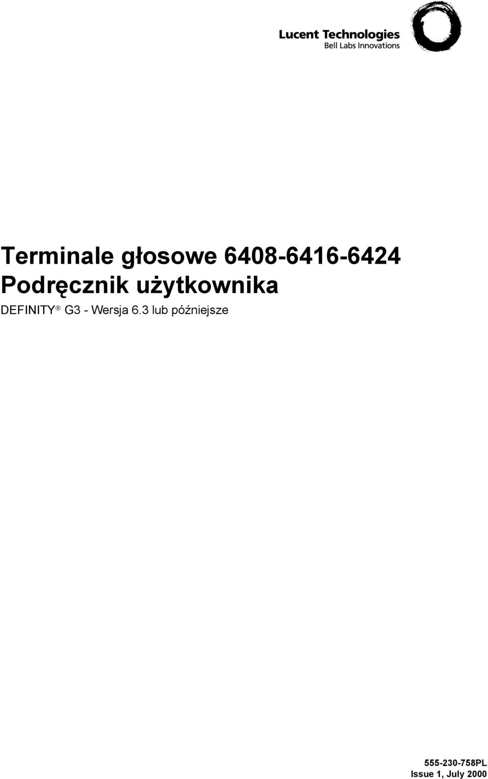 użytkownika DEFINITY G3 -