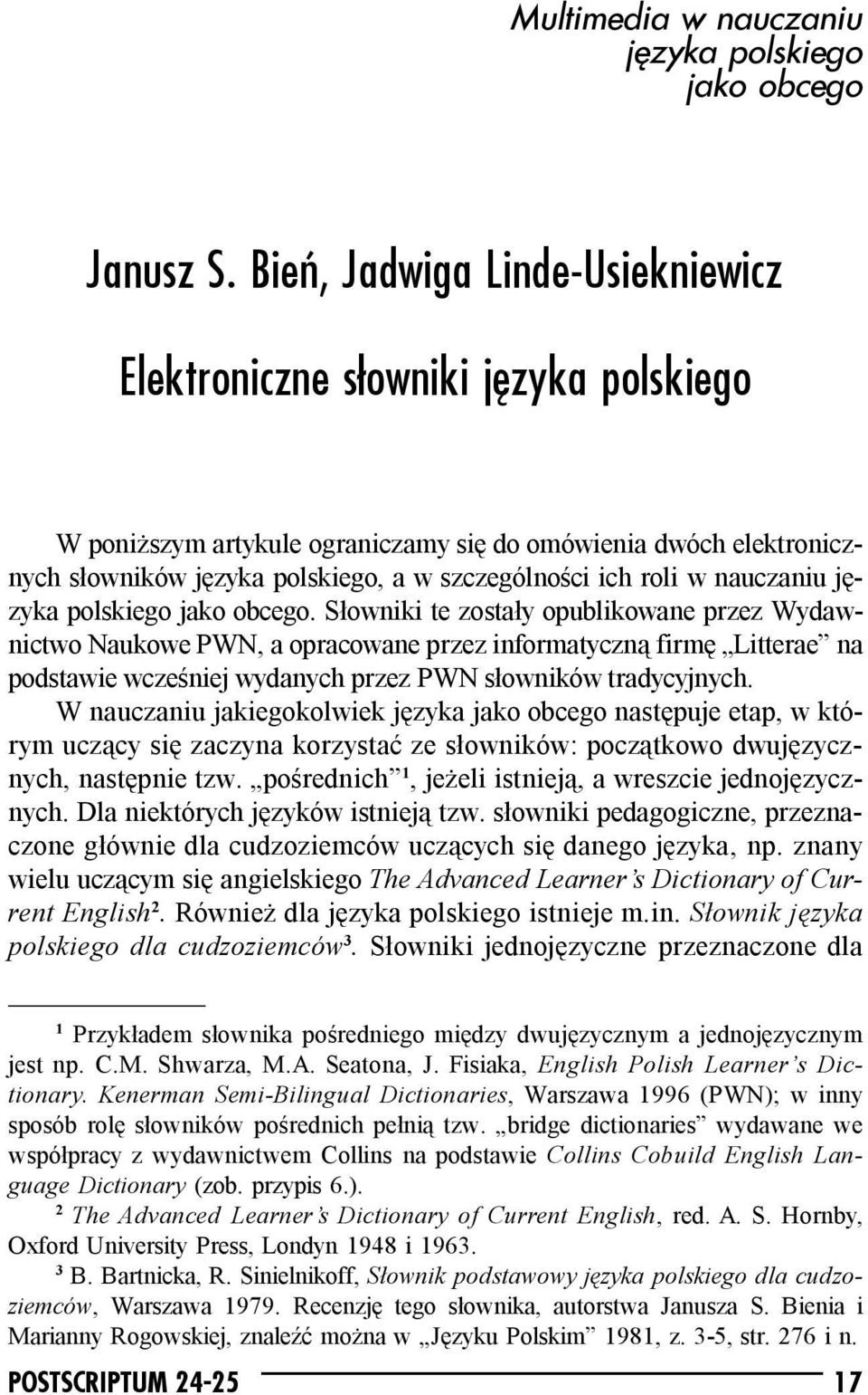 w nauczaniu języka polskiego jako obcego.