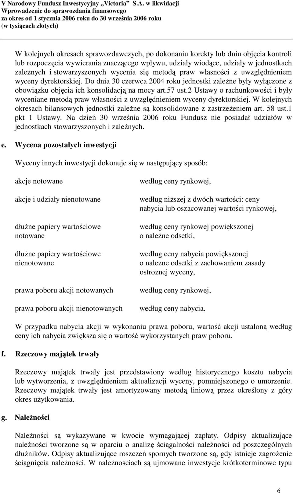 2 Ustawy o rachunkowości i były wyceniane metodą praw własności z uwzględnieniem wyceny dyrektorskiej. W kolejnych okresach bilansowych jednostki zaleŝne są konsolidowane z zastrzeŝeniem art. 58 ust.