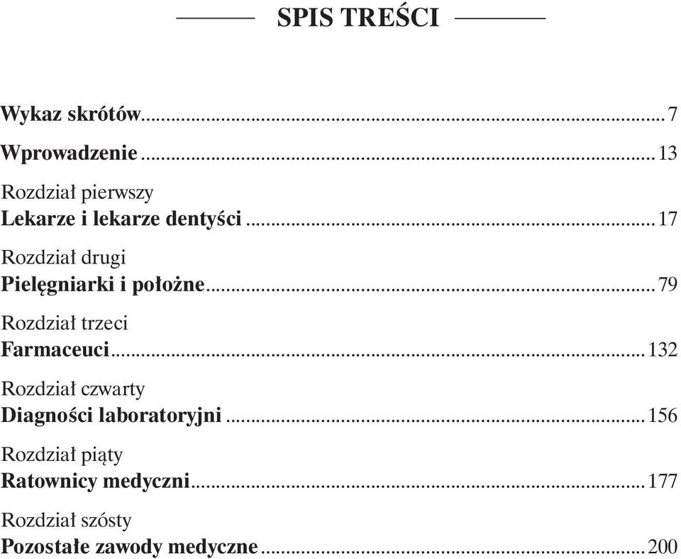 ..17 Rozdział drugi Pielęgniarki i położne...79 Rozdział trzeci Farmaceuci.