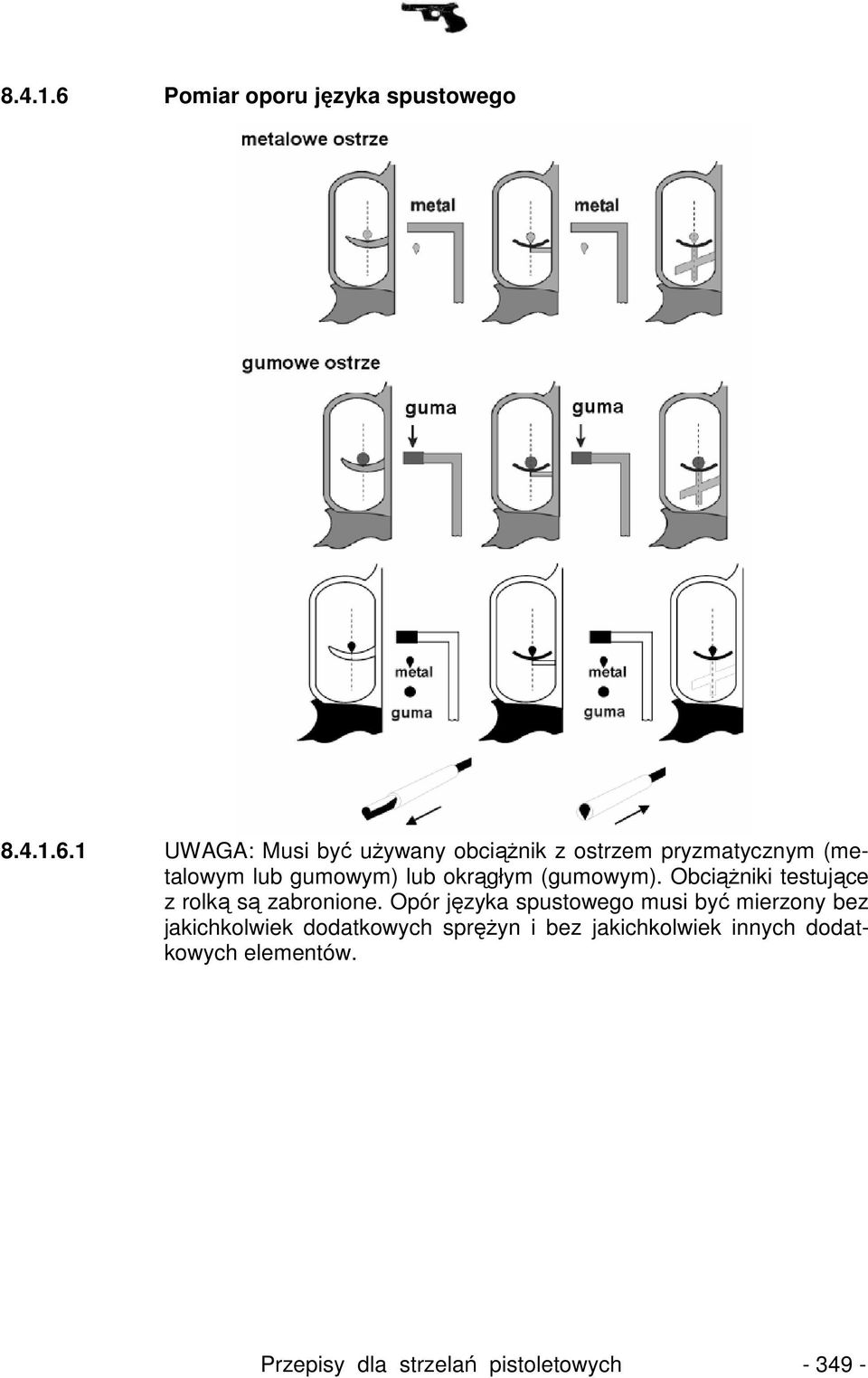 1 UWAGA: Musi być uŝywany obciąŝnik z ostrzem pryzmatycznym (metalowym lub gumowym) lub