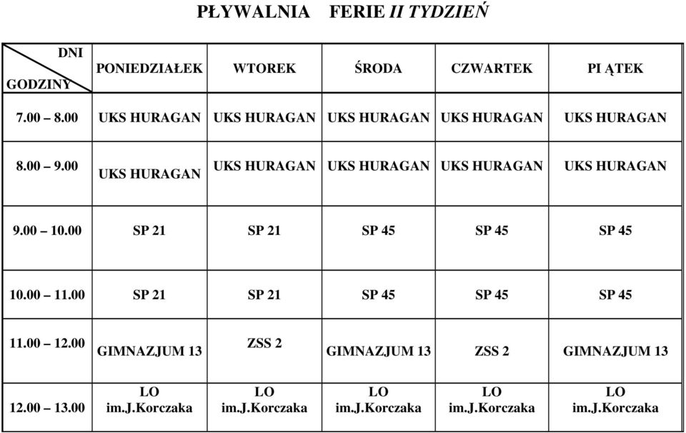 00 SP 21 SP 21 SP 45 SP 45 SP 45 10.00 11.