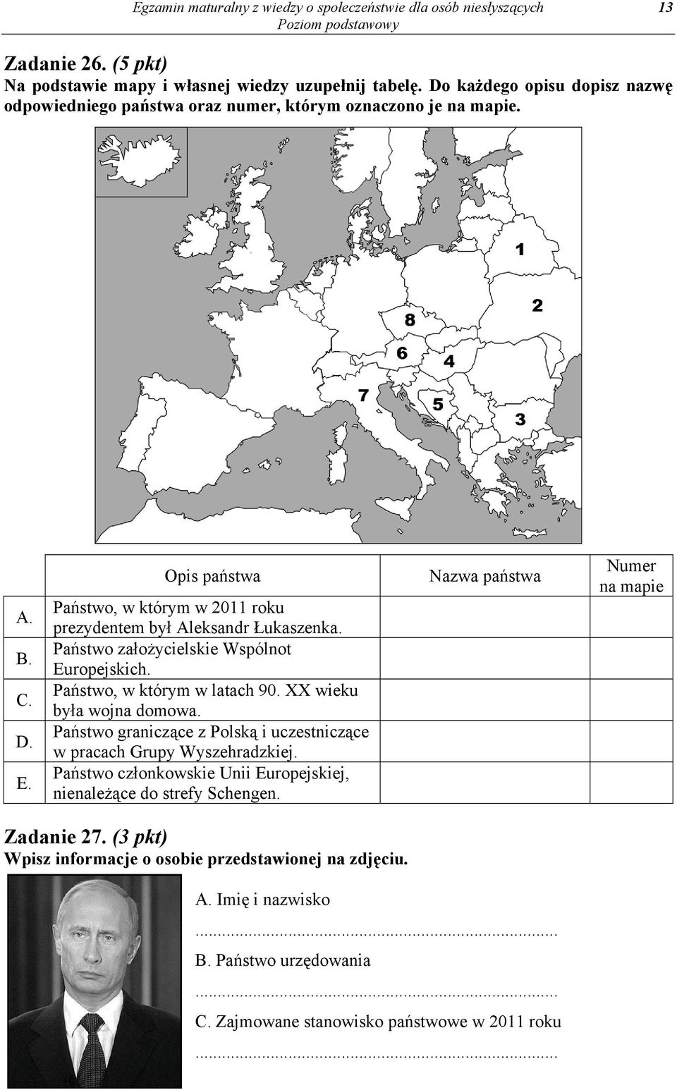 Państwo założycielskie Wspólnot Europejskich. Państwo, w którym w latach 90. XX wieku była wojna domowa. Państwo graniczące z Polską i uczestniczące w pracach Grupy Wyszehradzkiej.