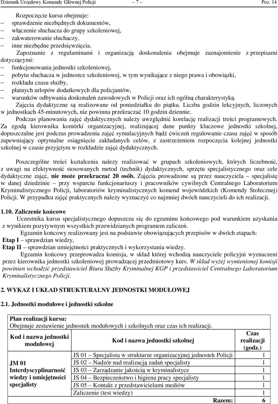 Zapoznanie z regulaminami i organizacją doskonalenia obejmuje zaznajomienie z przepisami dotyczącymi: funkcjonowania jednostki szkoleniowej, pobytu słuchacza w jednostce szkoleniowej, w tym