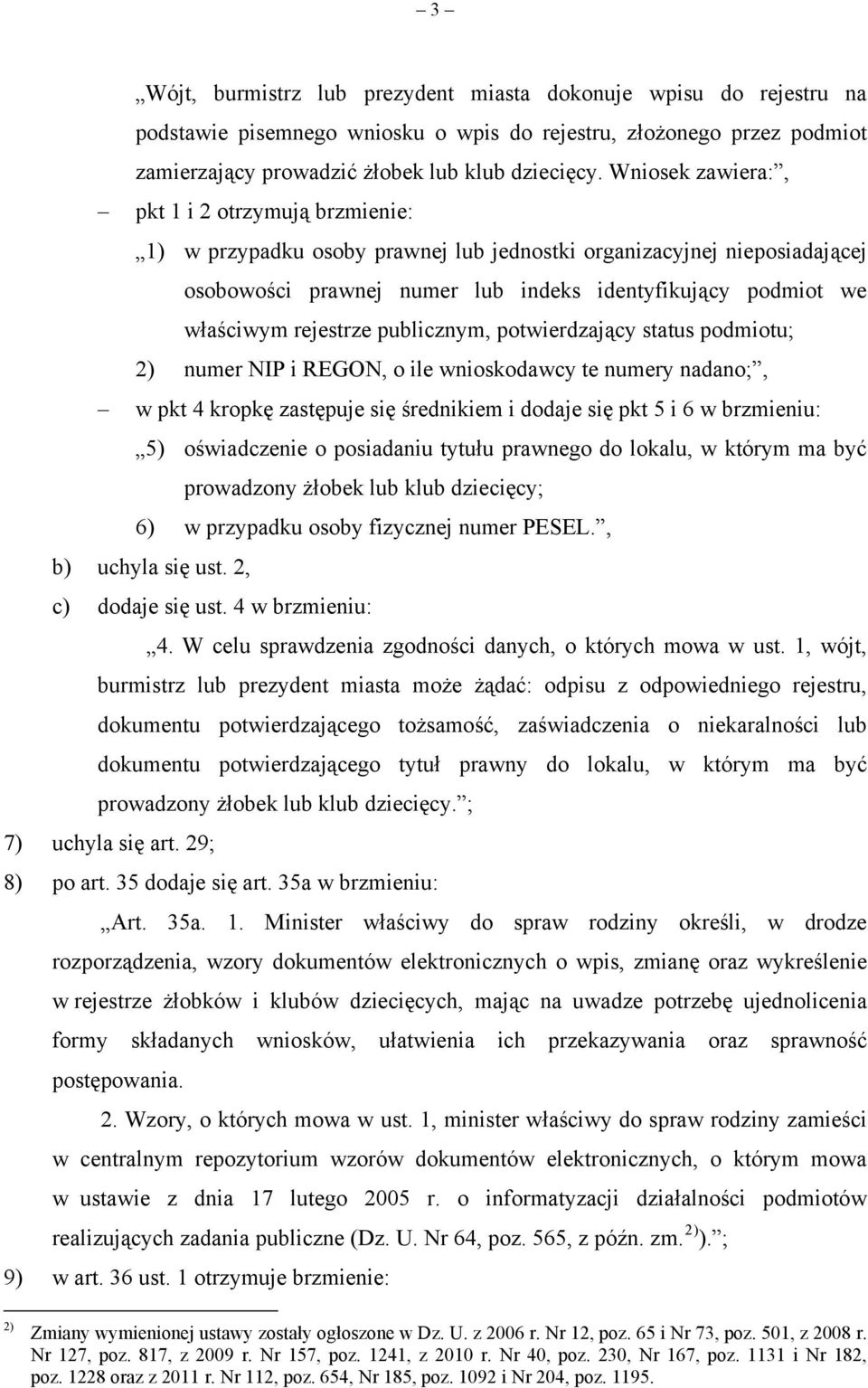 rejestrze publicznym, potwierdzający status podmiotu; 2) numer NIP i REGON, o ile wnioskodawcy te numery nadano;, w pkt 4 kropkę zastępuje się średnikiem i dodaje się pkt 5 i 6 w brzmieniu: 5)