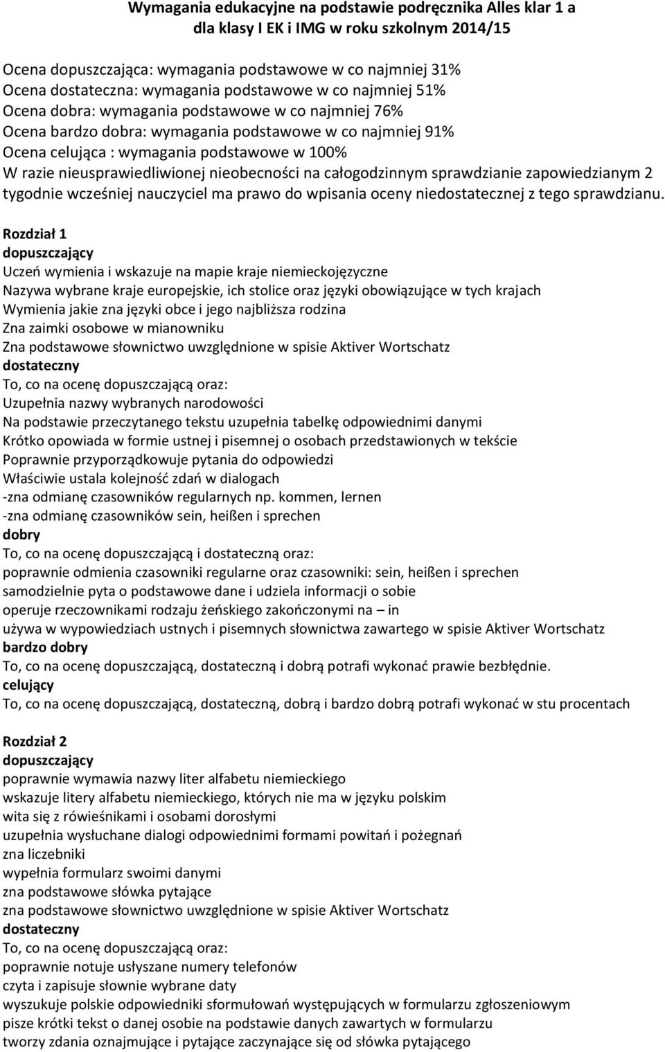 nieusprawiedliwionej nieobecności na całogodzinnym sprawdzianie zapowiedzianym 2 tygodnie wcześniej nauczyciel ma prawo do wpisania oceny niedostatecznej z tego sprawdzianu.