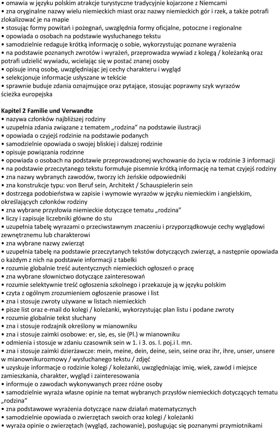 poznane wyrażenia na podstawie poznanych zwrotów i wyrażeń, przeprowadza wywiad z kolegą / koleżanką oraz potrafi udzielić wywiadu, wcielając się w postać znanej osoby opisuje inną osobę,