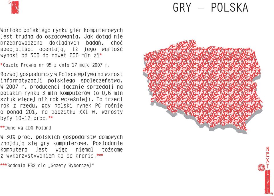 Rozwój gospodarczy w Polsce wpływa na wzrost informatyzacji polskiego społeczeństwa. W 2007 r.