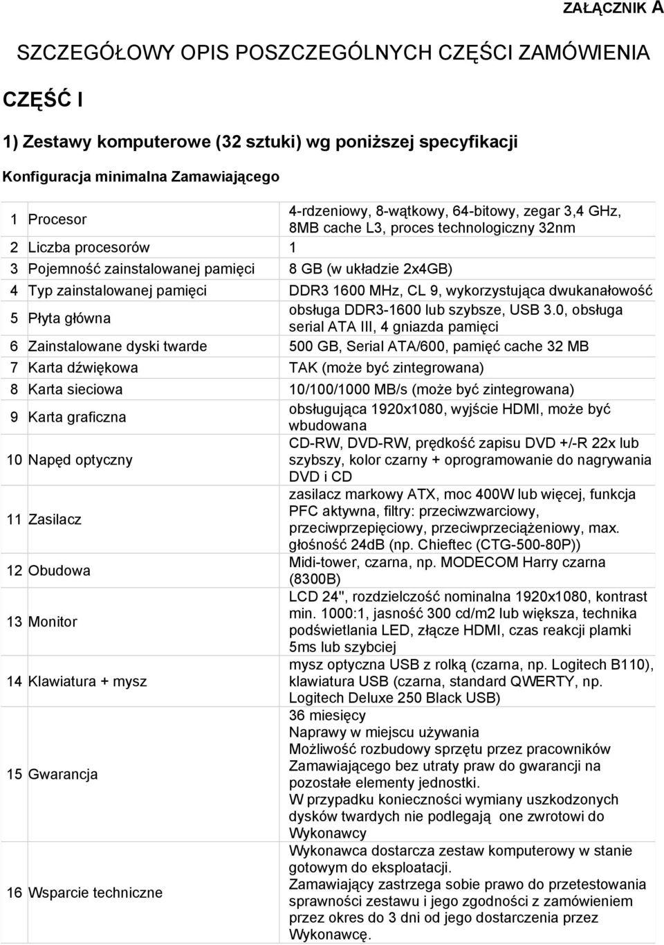 MHz, CL 9, wykorzystująca dwukanałowość 5 Płyta główna obsługa DDR3-1600 lub szybsze, USB 3.