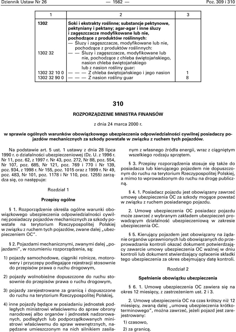 szczacze, modyfikowane lub nie, pochodzàce z produktów roêlinnych: 1302 32 Âluzy i zag szczacze, modyfikowane lub nie, pochodzàce z chleba Êwi tojaƒskiego, nasion chleba Êwi tojaƒskiego lub z nasion