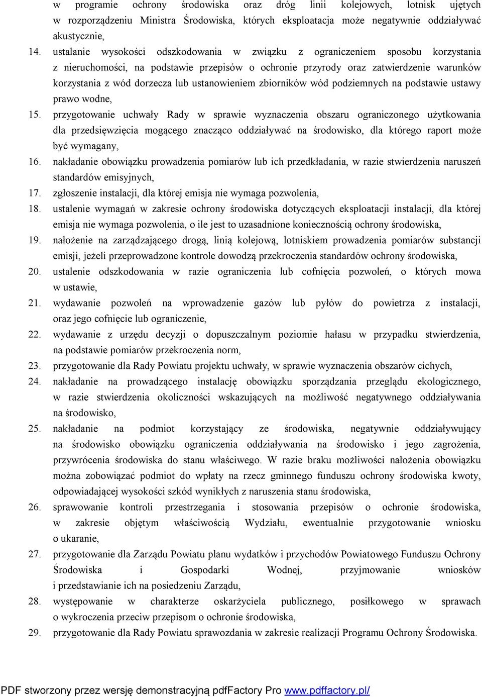 ustanowieniem zbiorników wód podziemnych na podstawie ustawy prawo wodne, 15.