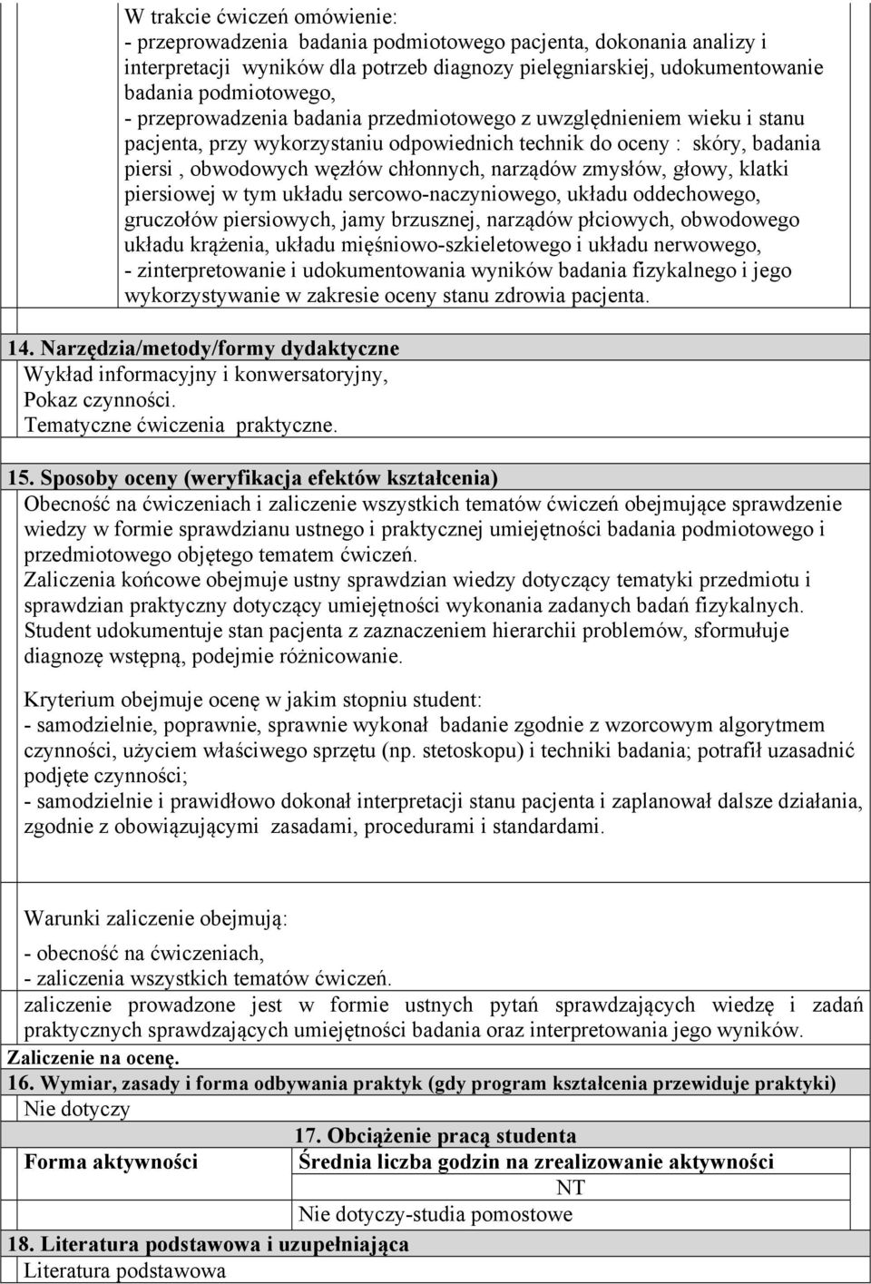 zmysłów, głowy, klatki piersiowej w tym układu sercowo-naczyniowego, układu oddechowego, gruczołów piersiowych, jamy brzusznej, narządów płciowych, obwodowego układu krążenia, układu