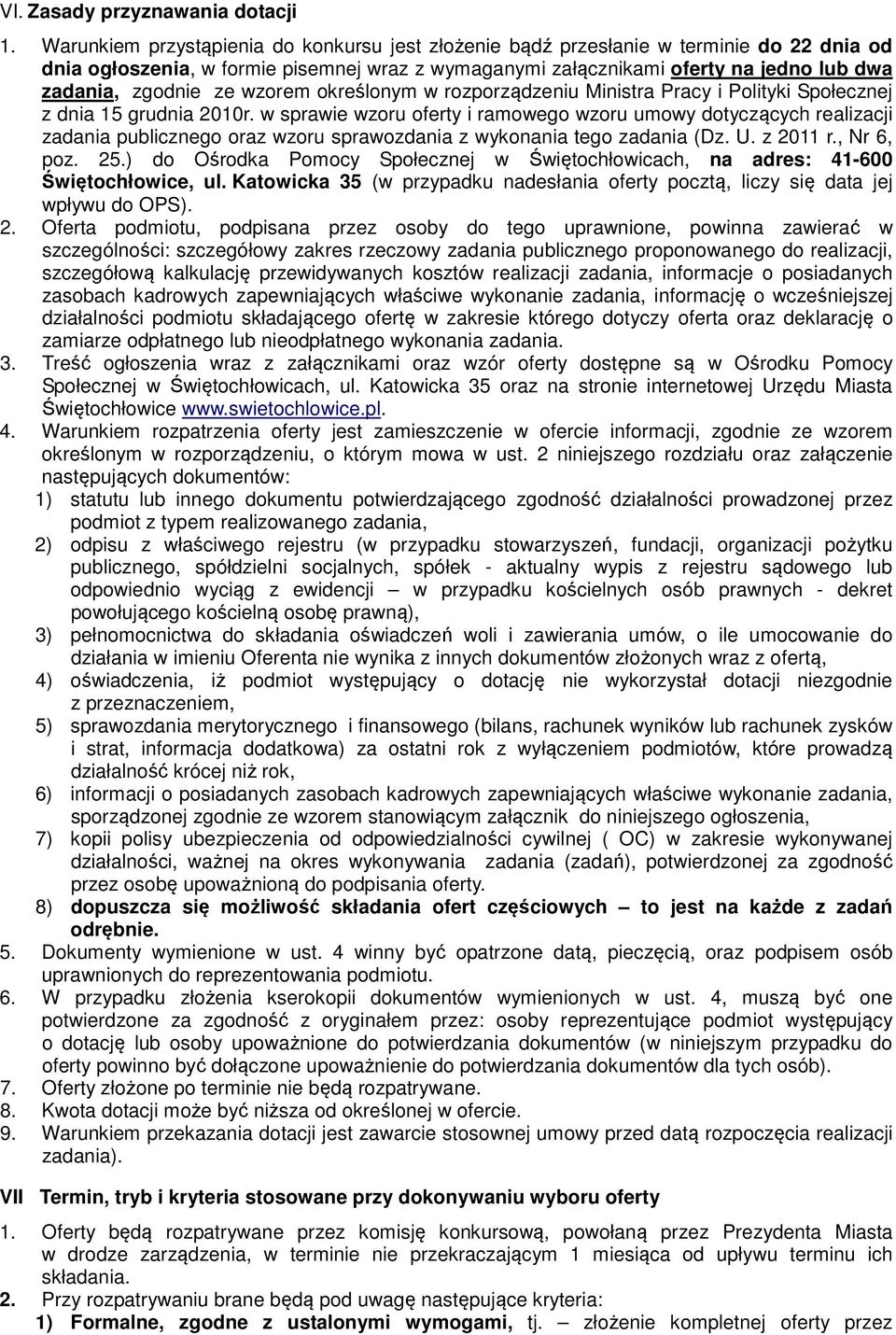 ze wzorem określonym w rozporządzeniu Ministra Pracy i Polityki Społecznej z dnia 15 grudnia 2010r.