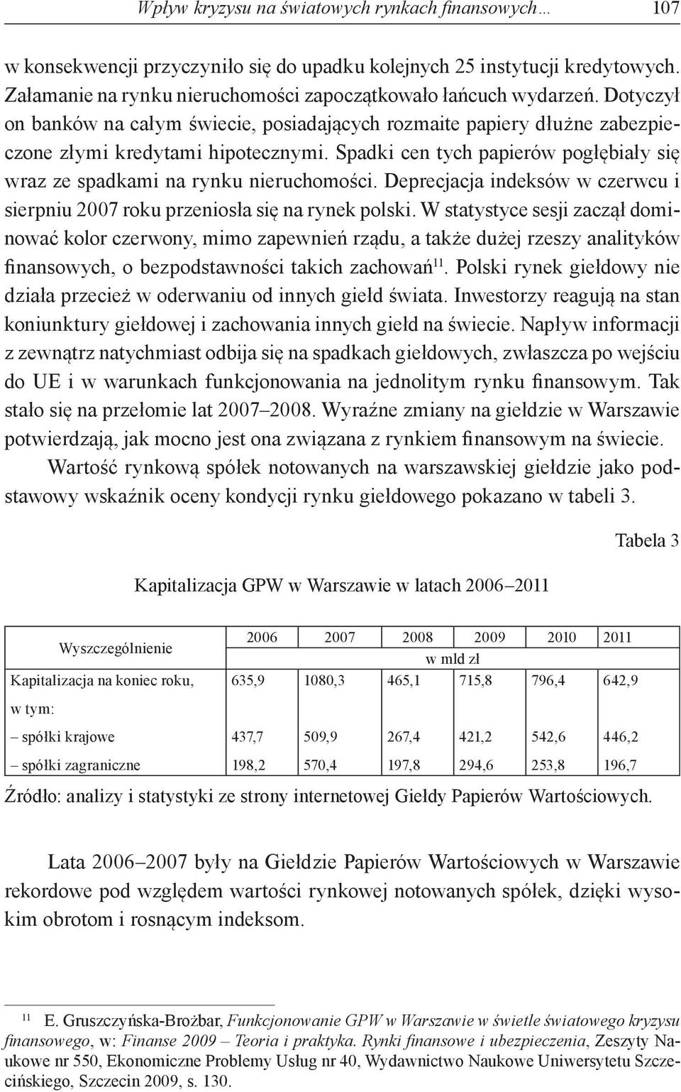 Deprecjacja indeksów w czerwcu i sierpniu 2007 roku przeniosła się na rynek polski.