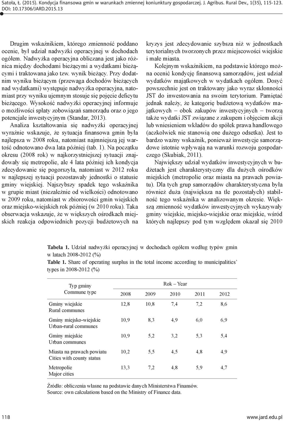 Przy dodatnim wyniku bieżącym (przewaga dochodów bieżących nad wydatkami) występuje nadwyżka operacyjna, natomiast przy wyniku ujemnym stosuje się pojęcie deficytu bieżącego.