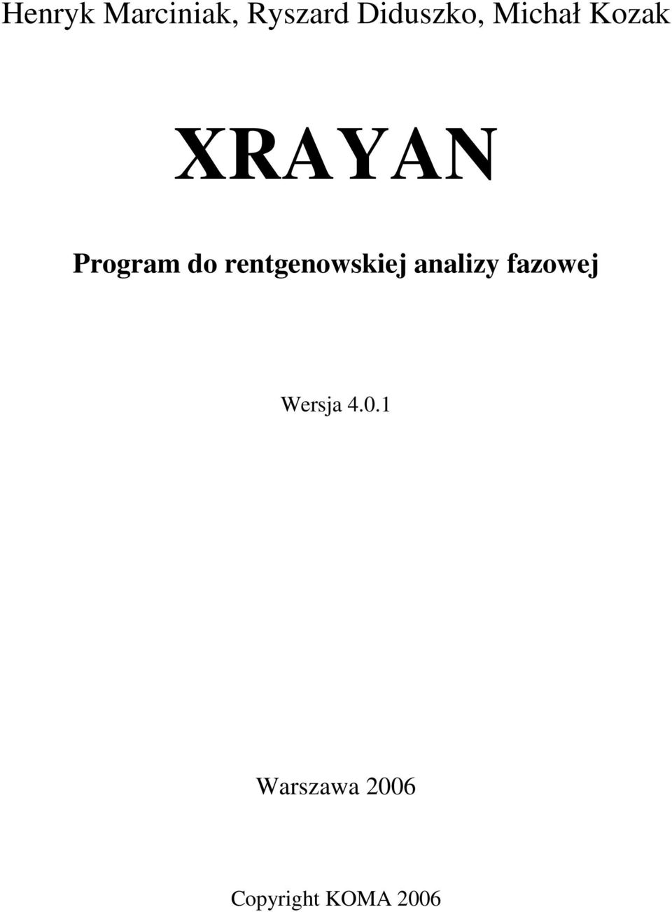 rentgenowskiej analizy fazowej
