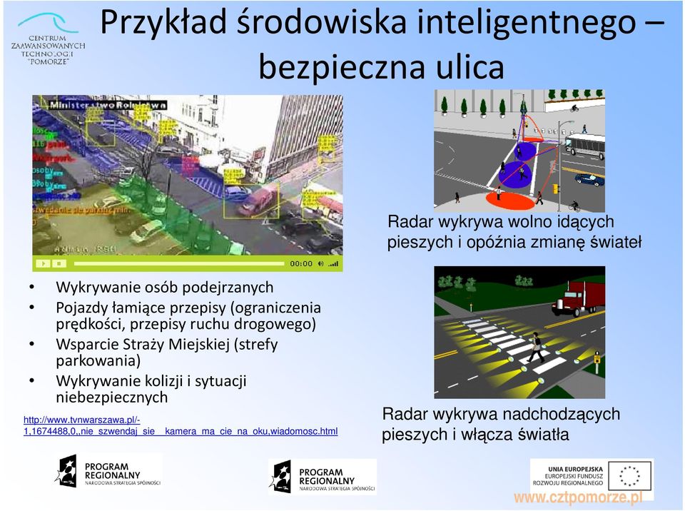 Straży Miejskiej (strefy parkowania) Wykrywanie kolizji i sytuacji niebezpiecznych http://www.tvnwarszawa.