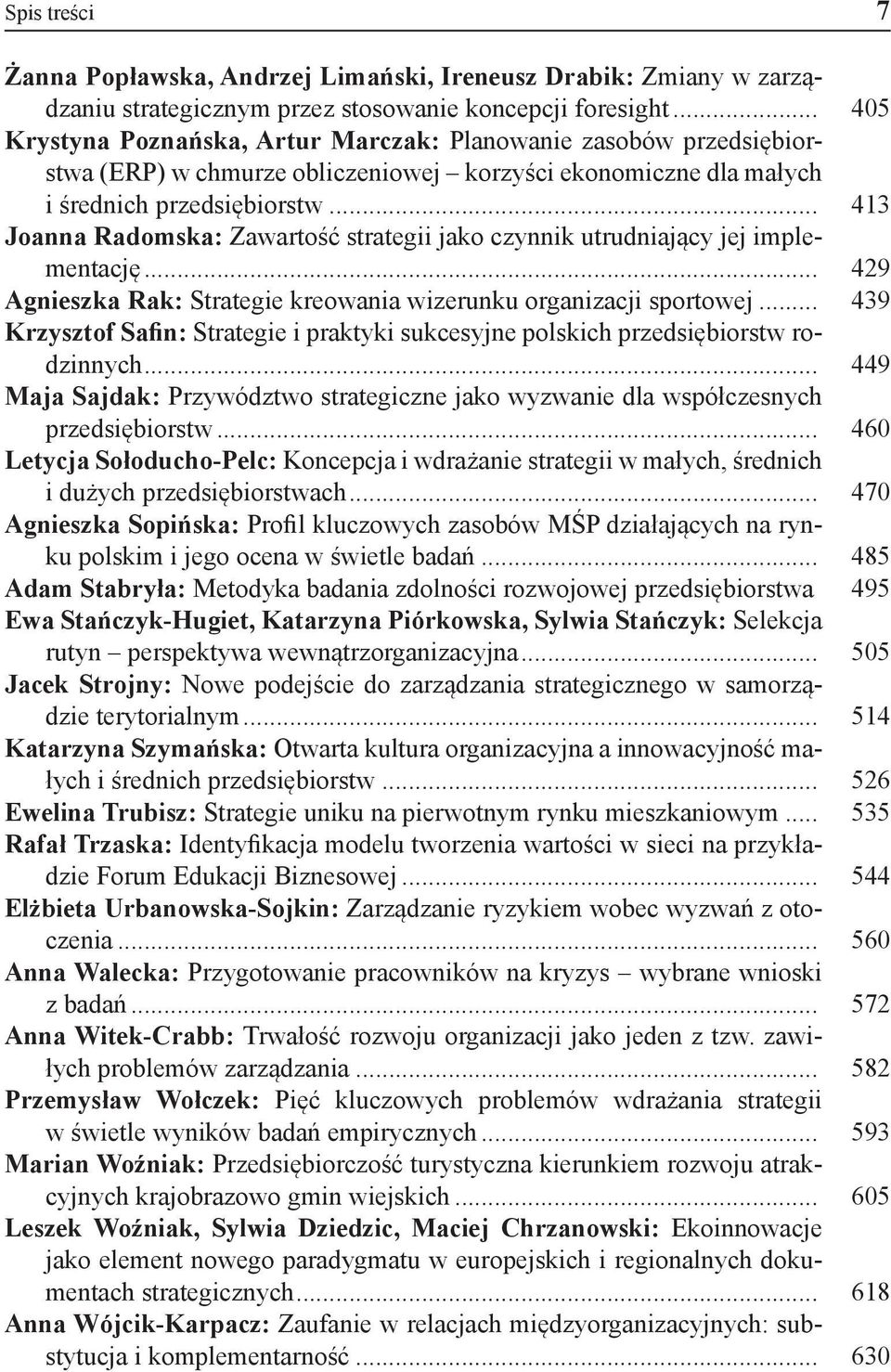 .. 413 Joanna Radomska: Zawartość strategii jako czynnik utrudniający jej implementację... 429 Agnieszka Rak: Strategie kreowania wizerunku organizacji sportowej.