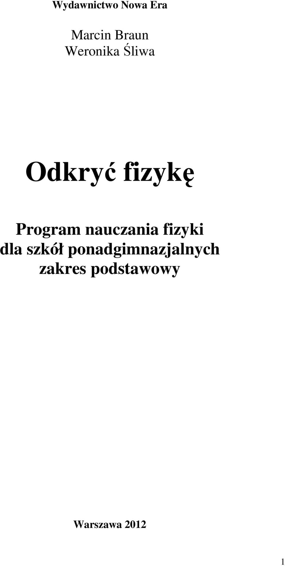 nauczania fizyki dla szkół