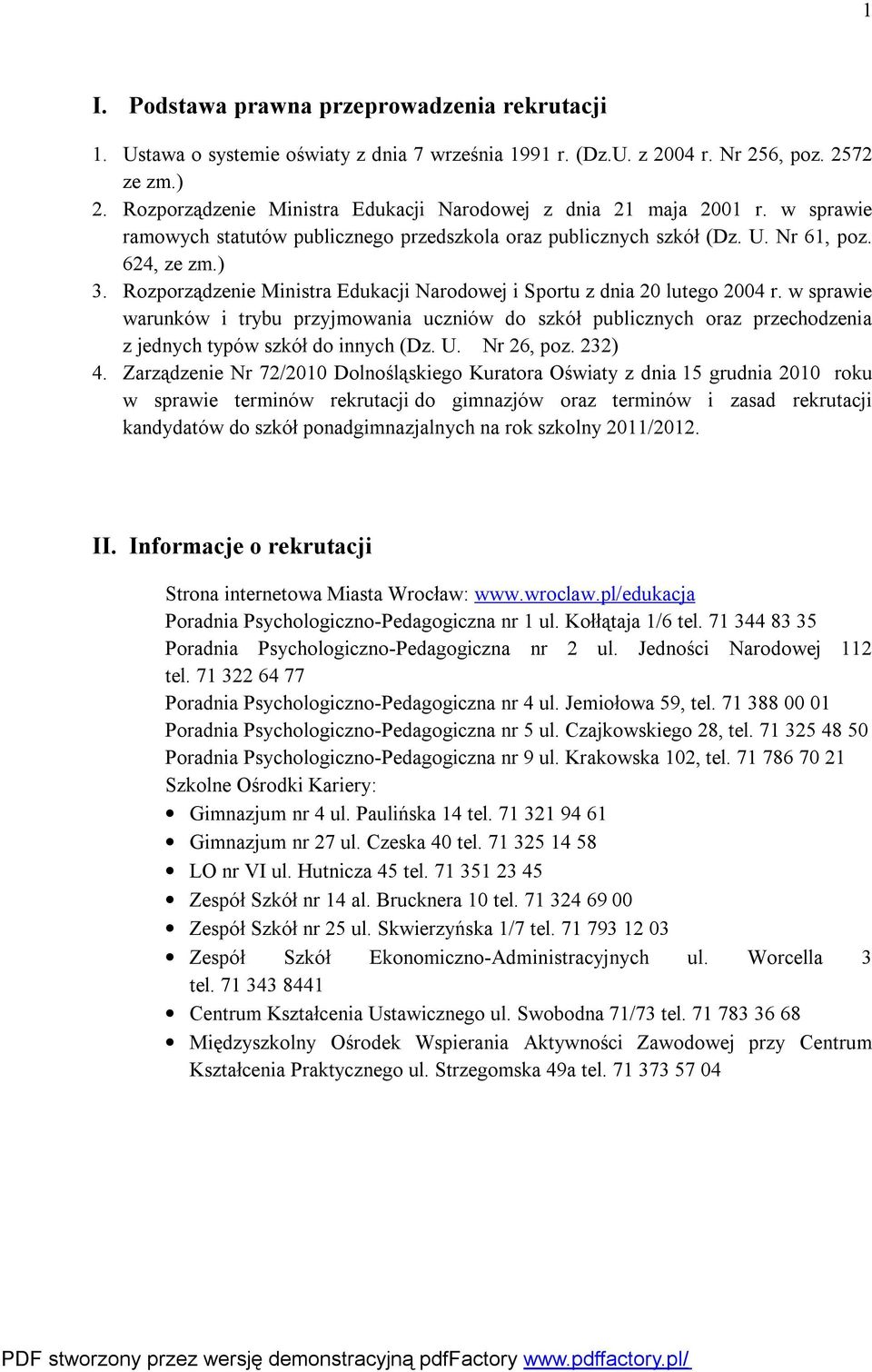 Rozporządzenie Ministra Edukacji Narodowej i Sportu z dnia 20 lutego 2004 r.