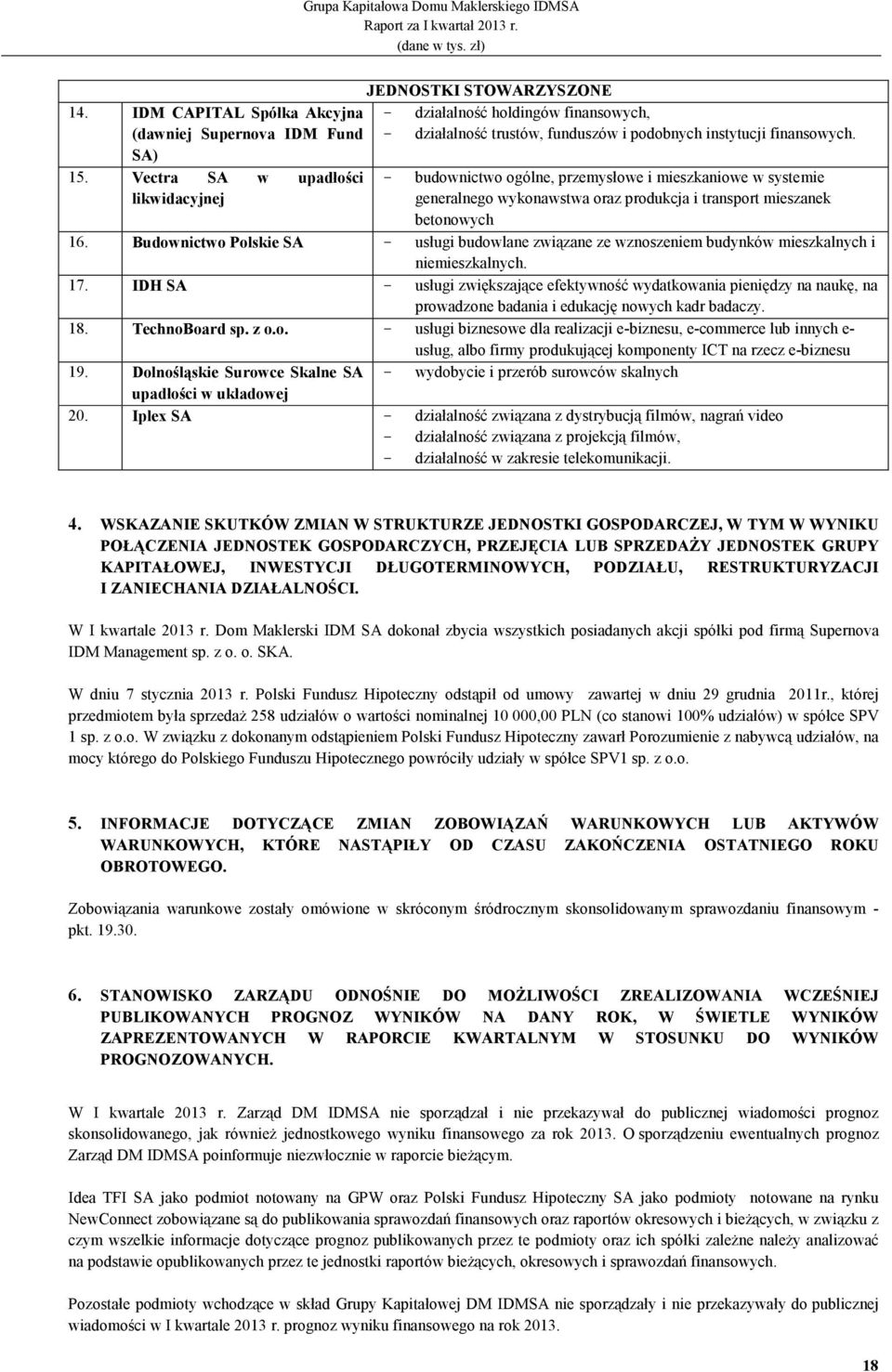 - budownictwo ogólne, przemysłowe i mieszkaniowe w systemie generalnego wykonawstwa oraz produkcja i transport mieszanek betonowych 16.