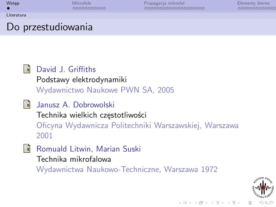 Dobrowolski Technika wielkich częstotliwości Oficyna Wydawnicza Politechniki