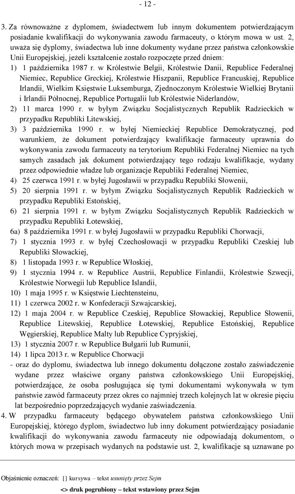 w Królestwie Belgii, Królestwie Danii, Republice Federalnej Niemiec, Republice Greckiej, Królestwie Hiszpanii, Republice Francuskiej, Republice Irlandii, Wielkim Księstwie Luksemburga, Zjednoczonym