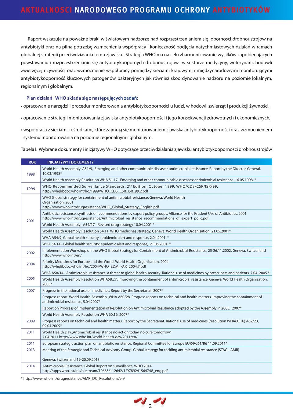 Strategia WHO ma na celu zharmonizowanie wysiłków zapobiegających powstawaniu i rozprzestrzenianiu się antybiotykoopornych drobnoustrojów w sektorze medycyny, weterynarii, hodowli zwierzęcej i