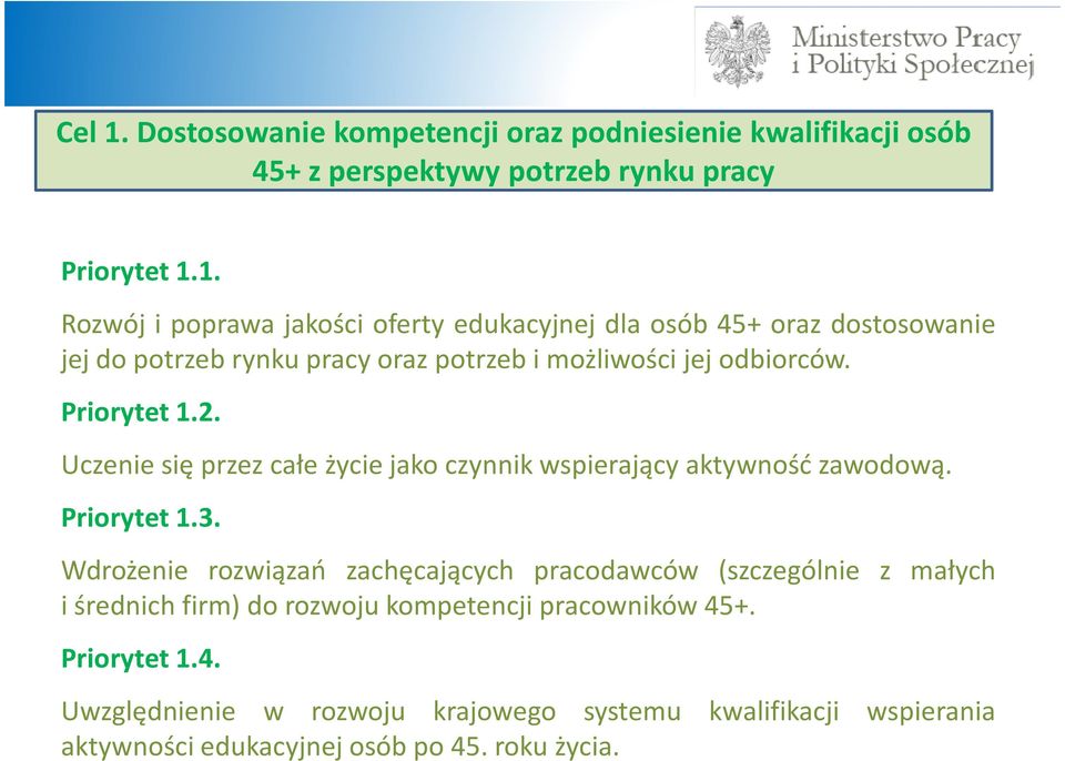 Wdrożenie rozwiązań zachęcających pracodawców (szczególnie z małych i średnich firm) do rozwoju kompetencji pracowników 45