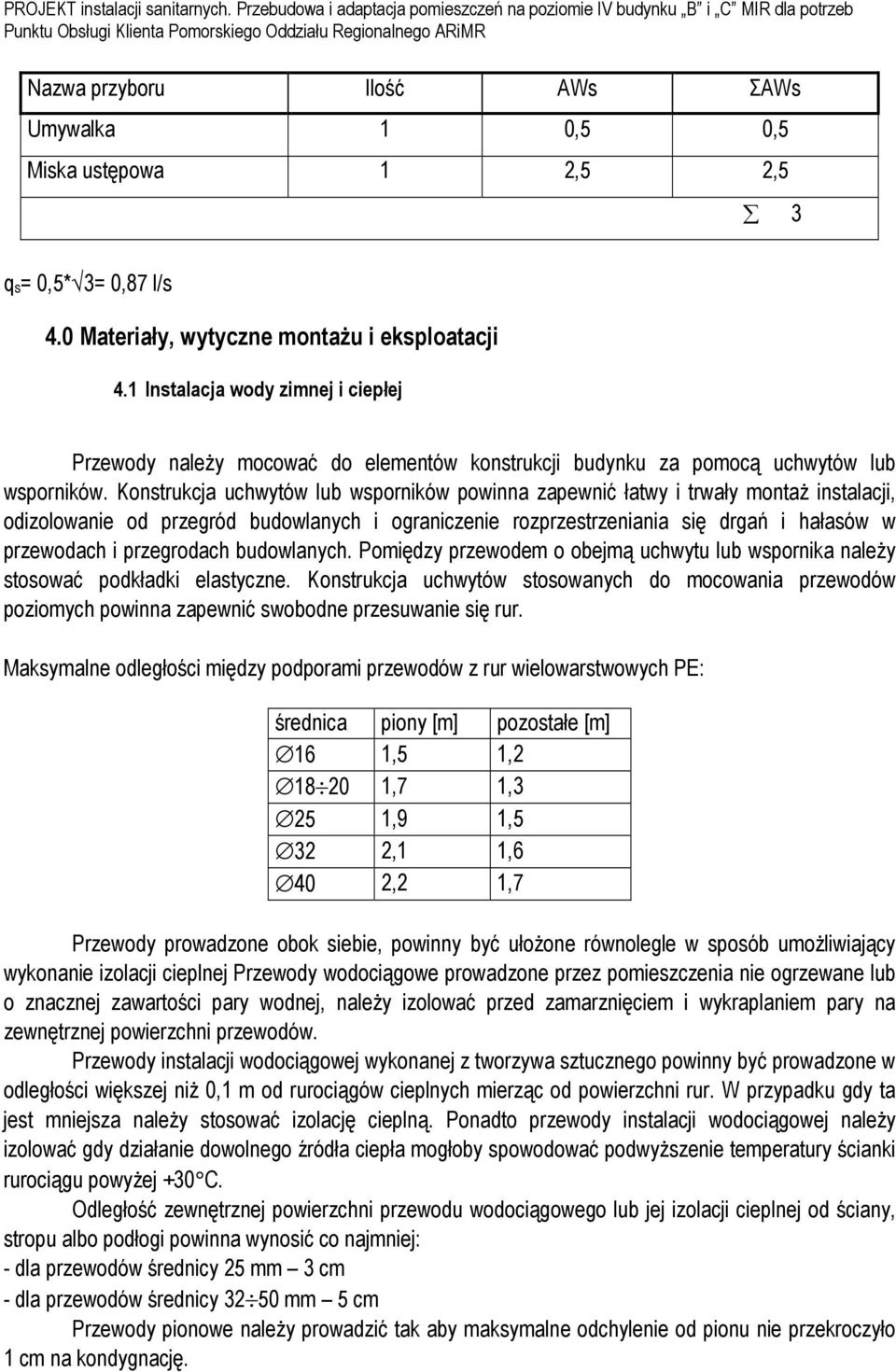 Konstrukcja uchwytów lub wsporników powinna zapewnić łatwy i trwały montaż instalacji, odizolowanie od przegród budowlanych i ograniczenie rozprzestrzeniania się drgań i hałasów w przewodach i