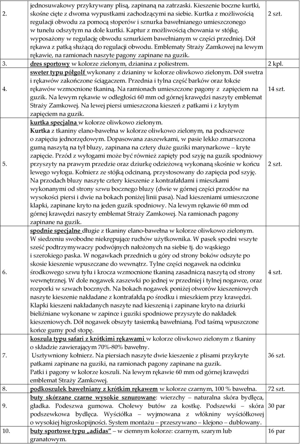 Kaptur z możliwością chowania w stójkę, wyposażony w regulację obwodu sznurkiem bawełnianym w części przedniej. Dół rękawa z patką służącą do regulacji obwodu.