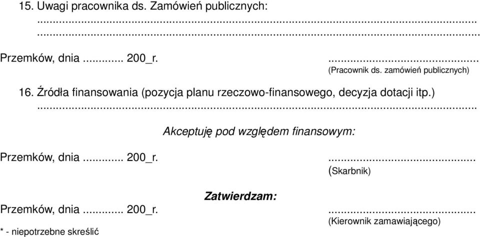 Źródła finansowania (pozycja planu rzeczowo-finansowego, decyzja dotacji itp.).