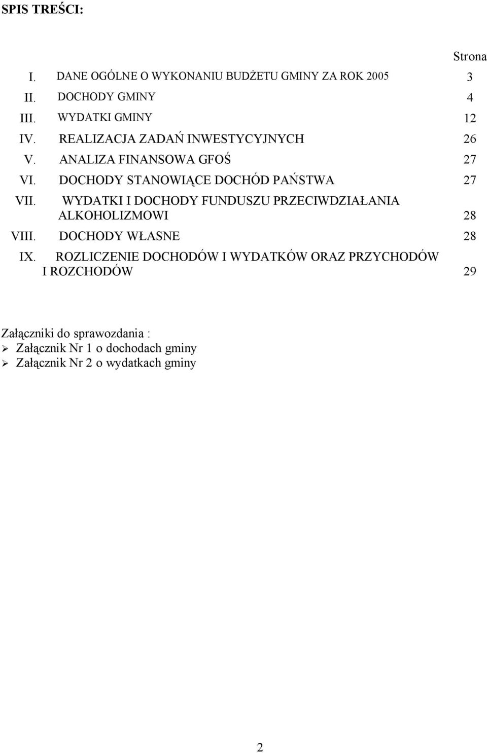 WYDATKI I DOCHODY FUNDUSZU PRZECIWDZIAŁANIA ALKOHOLIZMOWI 28 VIII. DOCHODY WŁASNE 28 IX.