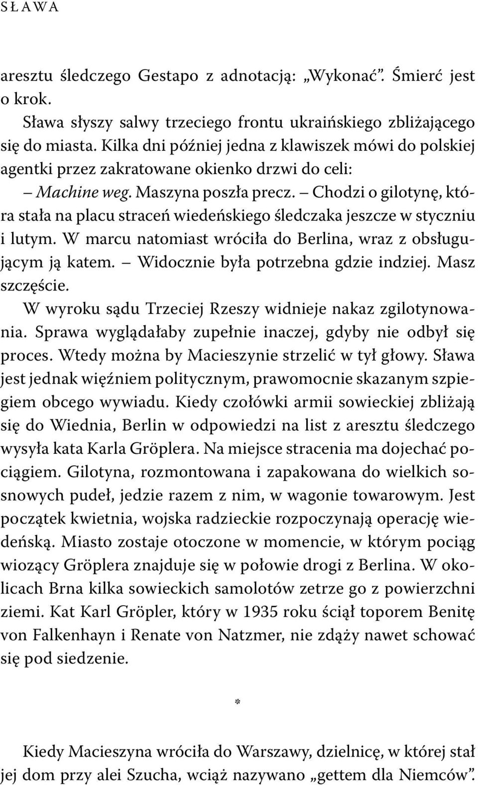 Chodzi o gilotynę, która stała na placu straceń wiedeńskiego śledczaka jeszcze w styczniu i lutym. W marcu natomiast wróciła do Berlina, wraz z obsługującym ją katem.