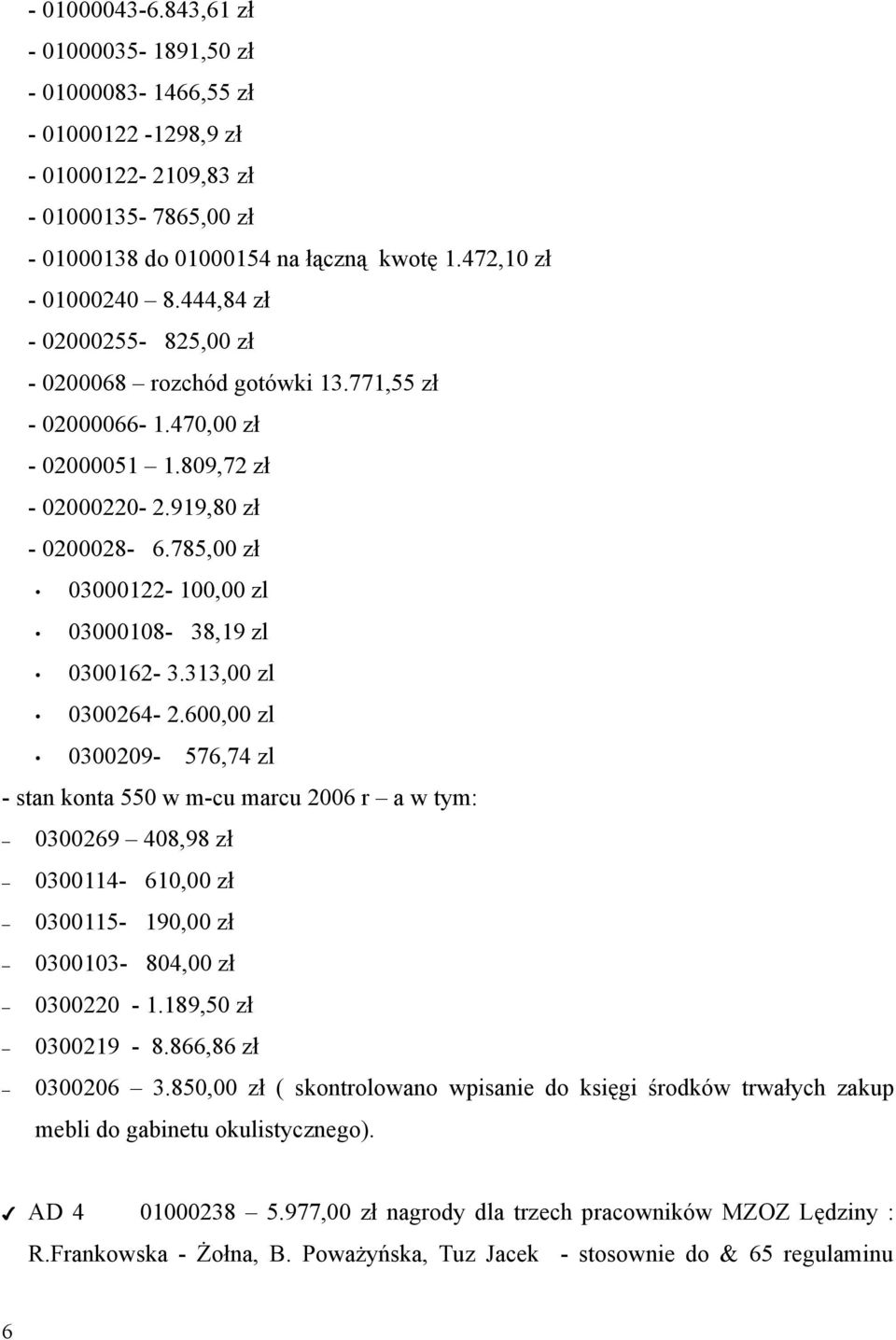 785,00 zł 03000122-100,00 zl 03000108-38,19 zl 0300162-3.313,00 zl 0300264-2.