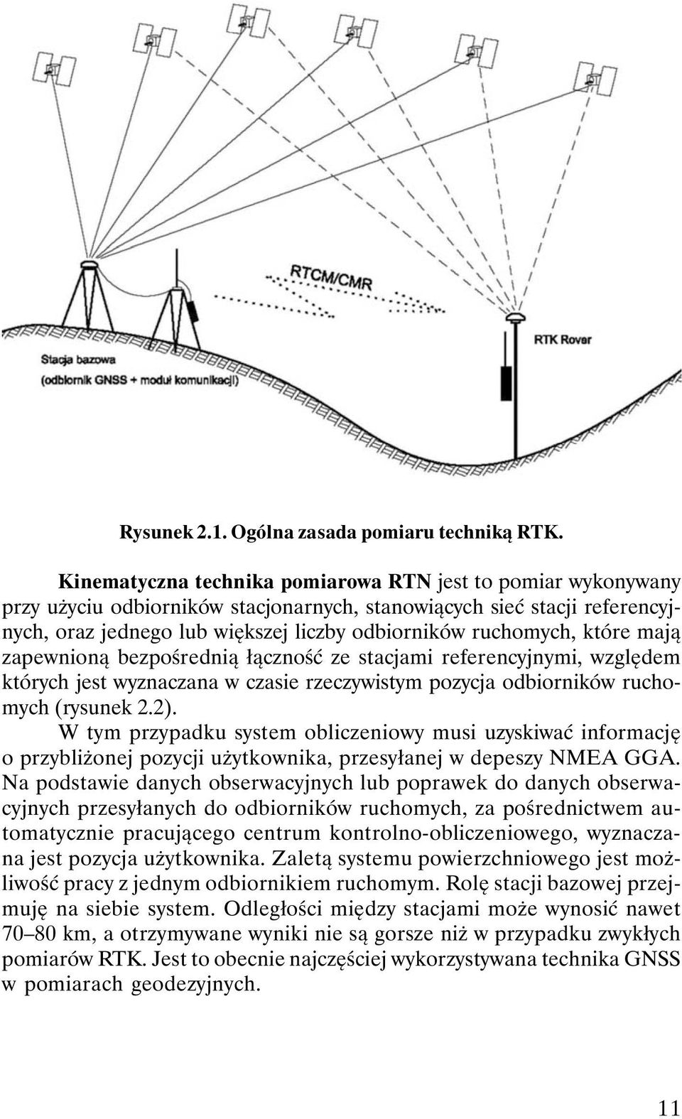 które mają zapewnioną bezpośrednią łączność ze stacjami referencyjnymi, względem których jest wyznaczana w czasie rzeczywistym pozycja odbiorników ruchomych (rysunek 2.2).