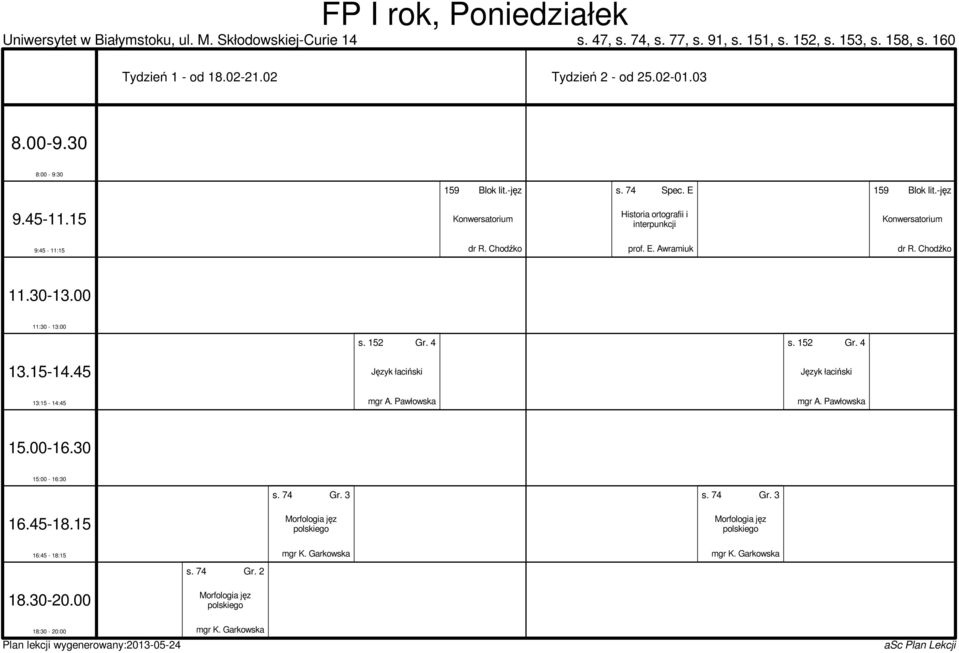 4 Język łaciński s. 152 Gr. 4 Język łaciński mgr A. Pawłowska mgr A. Pawłowska s.