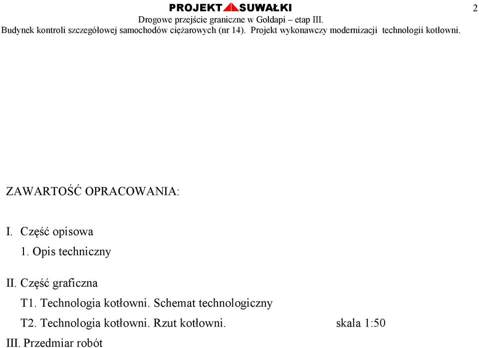 Część graficzna T1. Technologia kotłowni.