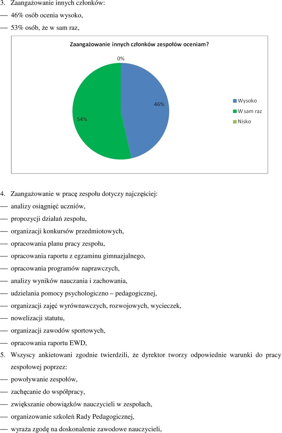 egzaminu gimnazjalnego, opracowania programów naprawczych, analizy wyników nauczania i zachowania, udzielania pomocy psychologiczno pedagogicznej, organizacji zajęć wyrównawczych, rozwojowych,