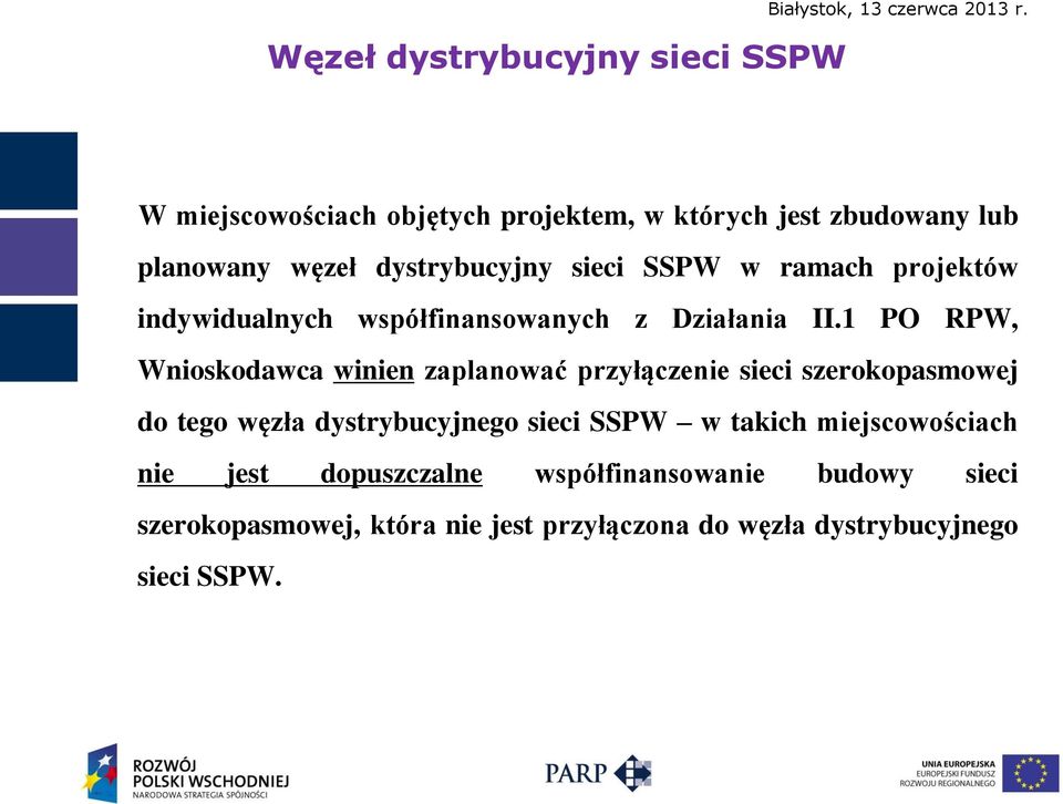 indywidualnych współfinansowanych z Działania II.